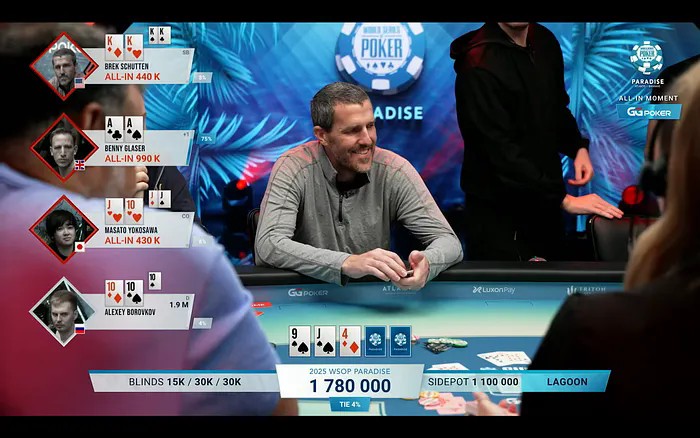 四家全下！AA、KK、TT、同花JT，谁是最后赢家？