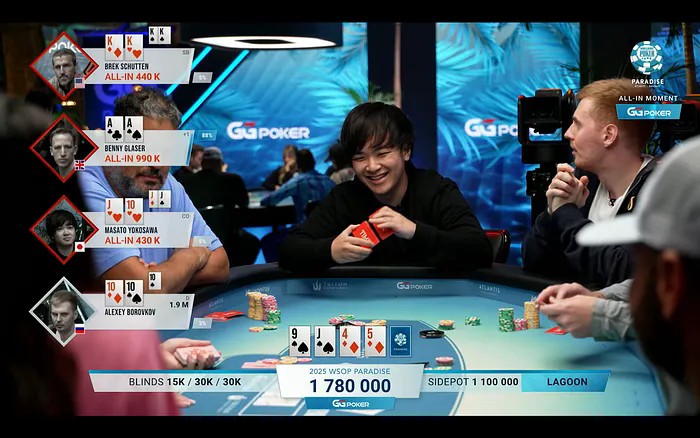 四家全下！AA、KK、TT、同花JT，谁是最后赢家？