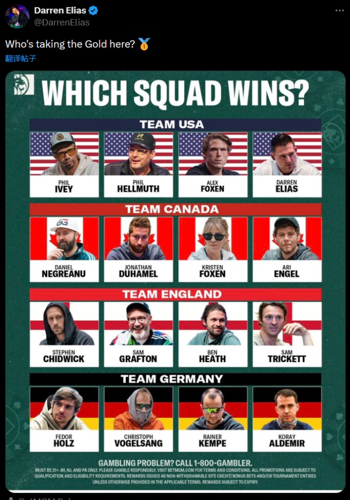 哪支队伍能摘得金牌？