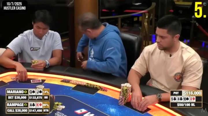 第三手是Mariano年度最佳手牌第五名