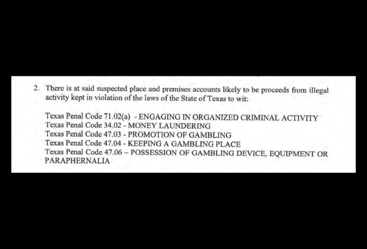 搜查令指控罪名