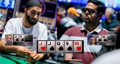 WSOP主赛J高葫芦撞上同花顺，能死里逃生吗？