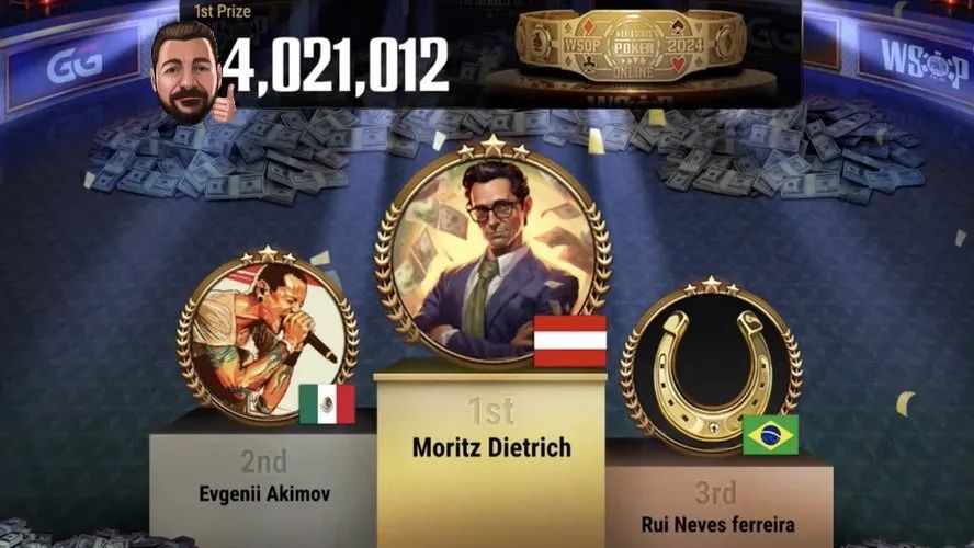 Moritz Dietrich夺得2024WSOP线上主赛冠军，国人Hai Pan第7名