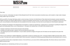 2025年WSOP线上250美元神秘赏金赛因连接问题取消